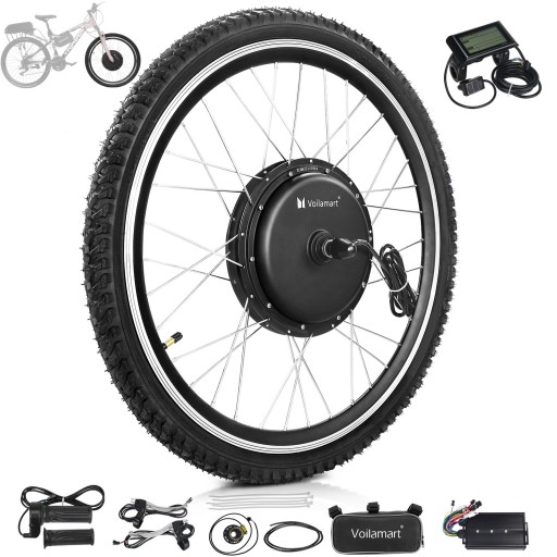 Voilamart 2000W 27.5" Electric Bicycle Conversion Kit Ebike Motor Cycling Hub Front Wheel with LCD (Twist Throttle)