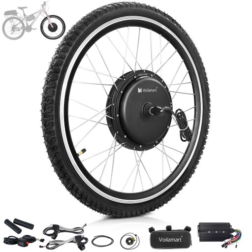 Voilamart 2000W 28" 700C Electric Bicycle Conversion Kit Ebike Motor Cycling Hub Front Wheel (Thumb Throttle)