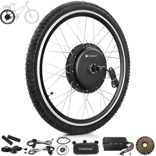 Voilamart 2000W 28" 700C Electric Bicycle Conversion Kit Ebike Motor Cycling Hub Rear Wheel (Thumb Throttle)