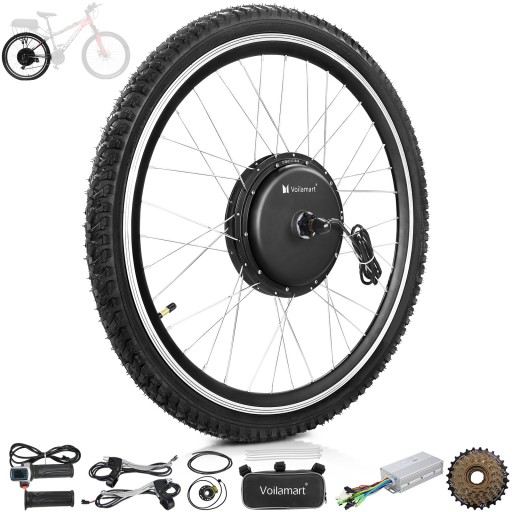 Voilamart 28" Electric Bicycle Motor Conversion Kit 48V 1000W Rear Wheel (Twist Throttle)