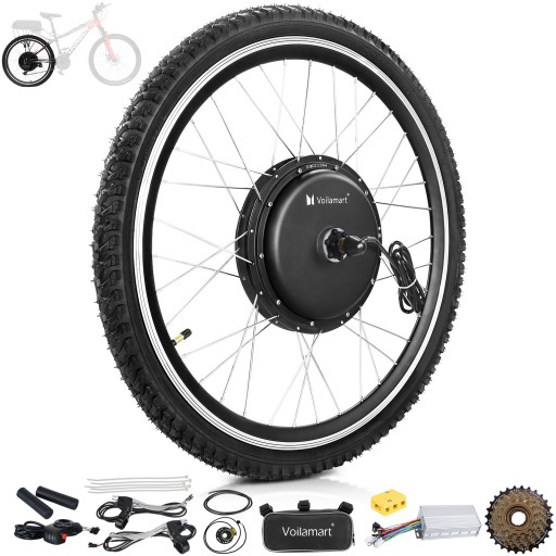 Voilamart 1500W 28" 700C Electric Bicycle Conversion Kit Ebike Motor Cycling Hub Rear Wheel (Thumb Throttle)