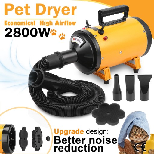 Pet Dog Cat Hair Dryer Grooming Blow Speed Hairdryer Blower Heater Blaster 2800W