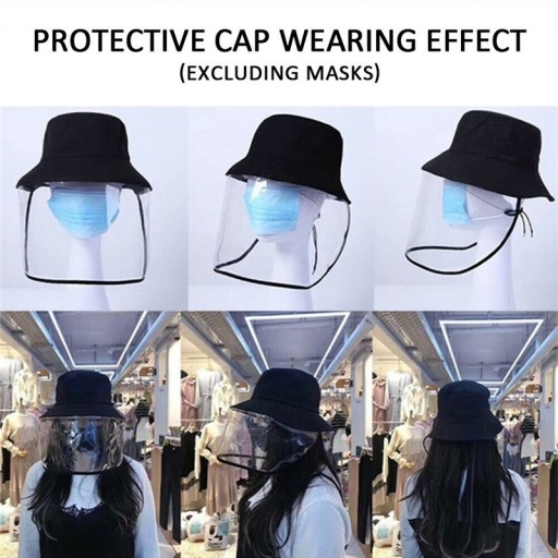  Removable Full Face Protective Cap Windproof Dustproof Anti-Fog Face Shield Hat