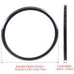 Voilamart 28" bicycle rim Electric bike conversion kit New Alloy Rim 28" 36 Holes Black Fit to 28 "x 1.95"~2.125 " Tires