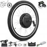 Voilamart 24" Electric Bicycle Motor Conversion Kit Front Wheel E-Bike Cycling Hub 48V 1000W with LCD (Thumb Throttle)
