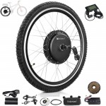 Voilamart 2000W 26" Electric Bicycle Conversion Kit Ebike Motor Cycling Hub Rear Wheel with LCD (Thumb Throttle)