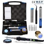 WEP 60W Electric Soldering Iron Kit Solder Welding Rework Tool Stand 6 Tips Safe