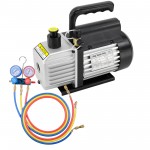 3CFM 1-Stage Refrigerant Vacuum Pump Refrigeration Gauges A/C Air Conditioning