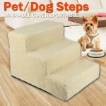 Voilamart Pet Cat Dog Doggy 3 Steps Stairs 30cm Portable Ramp Soft Washable Cover