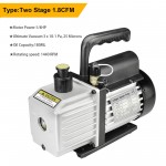 1.8CFM 1/4HP 2 Stages Vacuum Pump Air Condition Refrigeration Rotary Gauges Tool