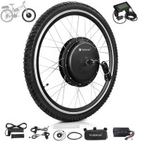 Voilamart 2000W 24" Electric Bicycle Conversion Kit Ebike Motor Cycling Hub Front Wheel with LCD (Twist Throttle)