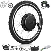 Voilamart 2000W 24" Electric Bicycle Conversion Kit Ebike Motor Cycling Hub Front Wheel with LCD (Twist Throttle)