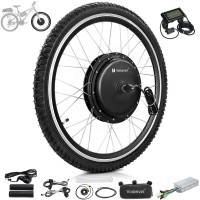 Voilamart 2000W 24" Electric Bicycle Conversion Kit Ebike Motor Cycling Hub Front Wheel with LCD (Thumb Throttle)