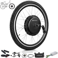 Voilamart 2000W 24" Electric Bicycle Conversion Kit Ebike Motor Cycling Hub Front Wheel (Thumb Throttle)