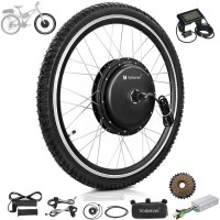 Voilamart 2000W 24" Electric Bicycle Conversion Kit Ebike Motor Cycling Hub Rear Wheel with LCD (Twist Throttle)