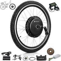 Voilamart 2000W 24" Electric Bicycle Conversion Kit Ebike Motor Cycling Hub Rear Wheel with LCD (Thumb Throttle)