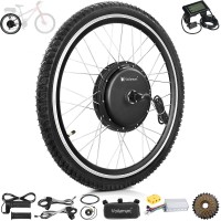 Voilamart 26" 48V 1500W Rear Wheel Electric Bicycle Bike Motor Conversion Kit Hub LCD Meter (Twist Throttle)