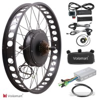 Voilamart 26" Electric Bicycle Conversion Kit Fat Tire 48V 2000W Rear Hub Motor