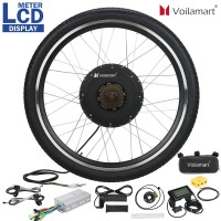 Voilamart 26" 48V 1500W Rear Wheel Electric Bicycle Bike Motor Conversion Kit Hub LCD Meter