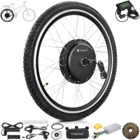 Voilamart 1500W 28" 700C Electric Bicycle Conversion Kit Ebike Motor Cycling Hub Rear Wheel with LCD (Twist Throttle)