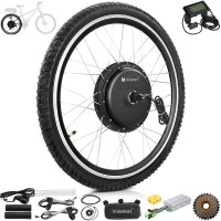 Voilamart 1500W 28" 700C Electric Bicycle Conversion Kit Ebike Motor Cycling Hub Rear Wheel with LCD (Thumb Throttle)