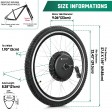 Voilamart 2000W 27.5" Electric Bicycle Conversion Kit Ebike Motor Cycling Hub Rear Wheel (Twist Throttle)