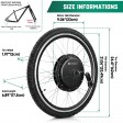 Voilamart 2000W 24" Electric Bicycle Conversion Kit Ebike Motor Cycling Hub Front Wheel (Twist Throttle)