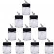 Airbrush Glass Bottle Standard Suction Lid 10Pcs Air Brush 22cc Jar Bottom Feed