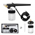 Voilamart 1/6 hp Compressor Airbrush Single-Action Dual Action Spray Gun Kit Air Brush Set