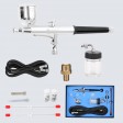 Voilamart 1/6 hp Compressor Airbrush Single-Action Dual Action Spray Gun Kit Air Brush Set