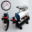 Voilamart 1/6 hp Compressor Airbrush Single-Action Dual Action Spray Gun Kit Air Brush Set