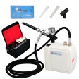 Voilamart Airbrush Compressor Kit 7cc 0.3mm Spray Gun Hose with Carry Bagfor Paint Cake Art