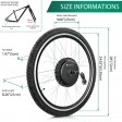 Voilamart 2000W 28" 700C Electric Bicycle Conversion Kit Ebike Motor Cycling Hub Rear Wheel (Thumb Throttle)