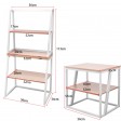 3 Tier Ladder Shelf Display Stand Unit Bookcase Bookshelf Storage Rack Table