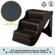 Voilamart 3 Steps Pet Ladder Foldable Cat Doggy Plastic Washable Dog Stairs Ramp Portable