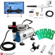 Voilamart 7cc&22cc Airbrush Dual Action Air Brush Gun Compressor Hose Spray Nail Art Kit