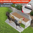 Voilamart 4.7KG Automatic Chicken Chook Poultry Feeder, Aluminum Auto Treadle Self Opening, Container Size 21"L x 7"W x 3.35"H