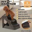 Voilamart 3 Steps Pet Ladder Foldable Cat Doggy Plastic Washable Dog Stairs Ramp Portable