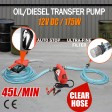 Voilamart 12V Portable Bowser Electric Oil Transfer Pump 45L/min Bio Diesel Oil Fuel Auto