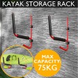 Voilamart 2 pcs Foldable Kayak Storage Racks Carrier Canoe Paddle Surfboard Holder Wall Bracket