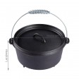 Dutch Oven 4.5 QUART Cast Iron Camp Pot Outdoor Camping Cookware Portable Pan