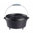 Dutch Oven 4.5 QUART Cast Iron Camp Pot Outdoor Camping Cookware Portable Pan