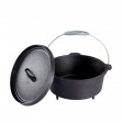 Dutch Oven 4.5 QUART Cast Iron Camp Pot Outdoor Camping Cookware Portable Pan