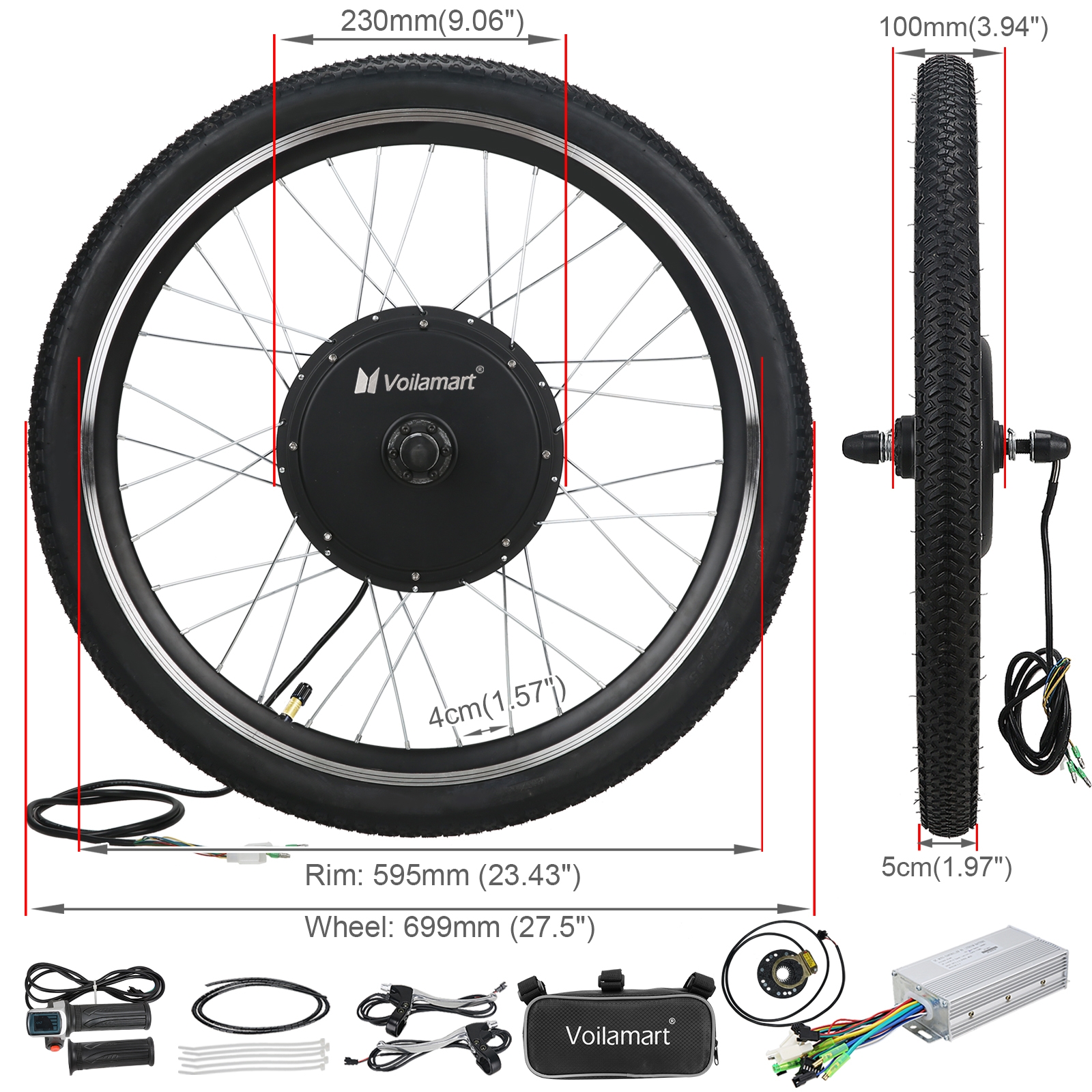 27.5inch Ebike Front Wheel 1000W