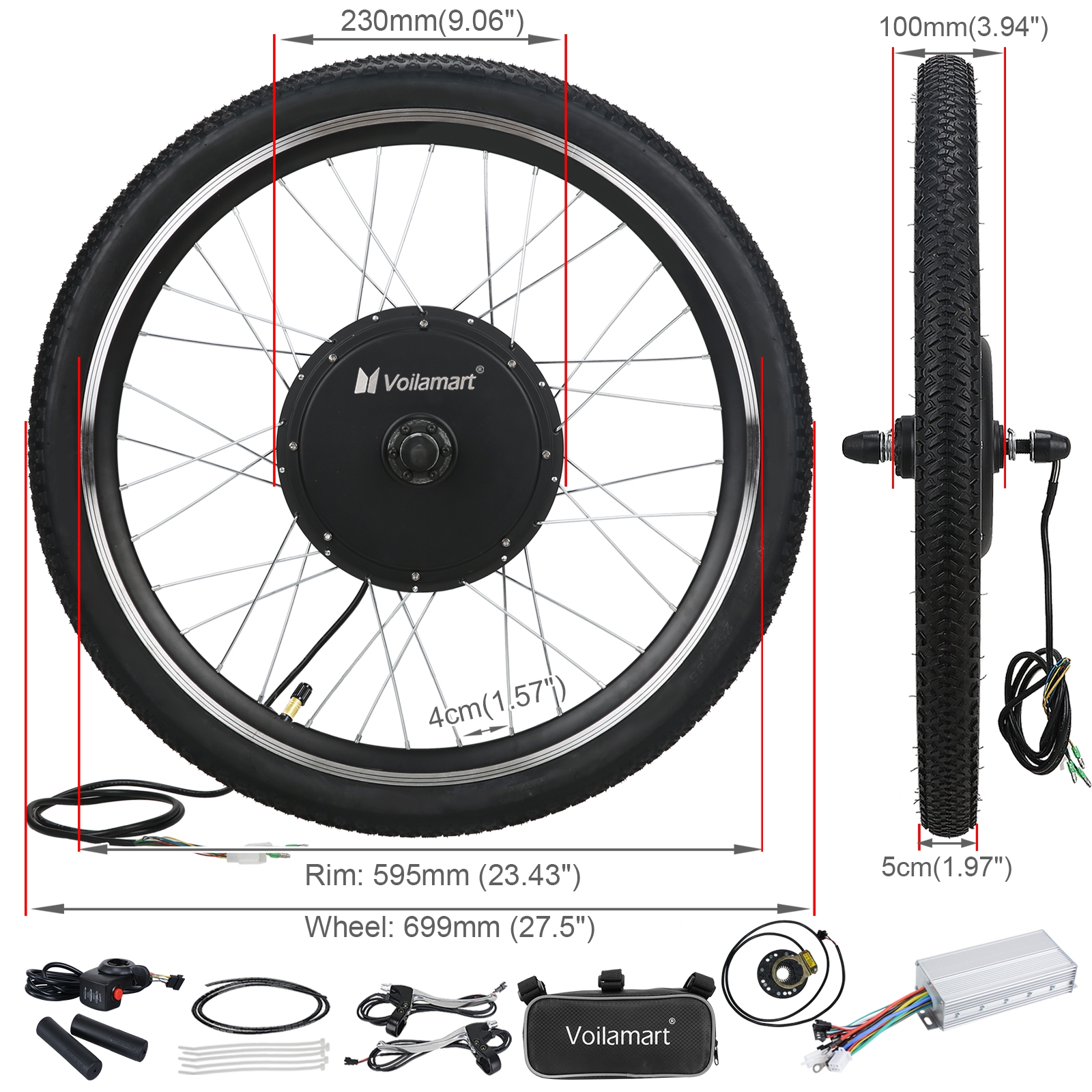 27.5inch Ebike Front Wheel 1500W