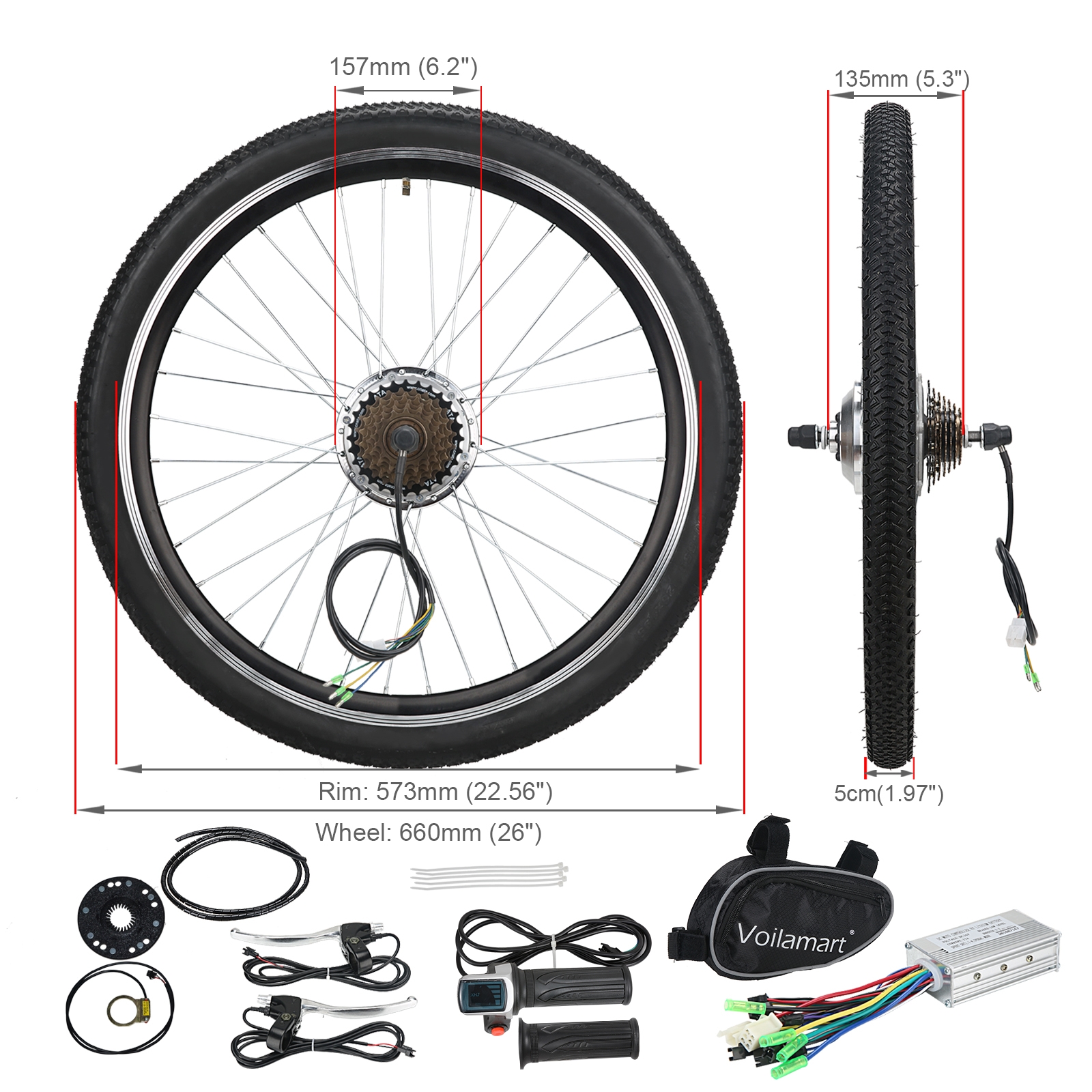26inch 250W Ebike Rear Wheel