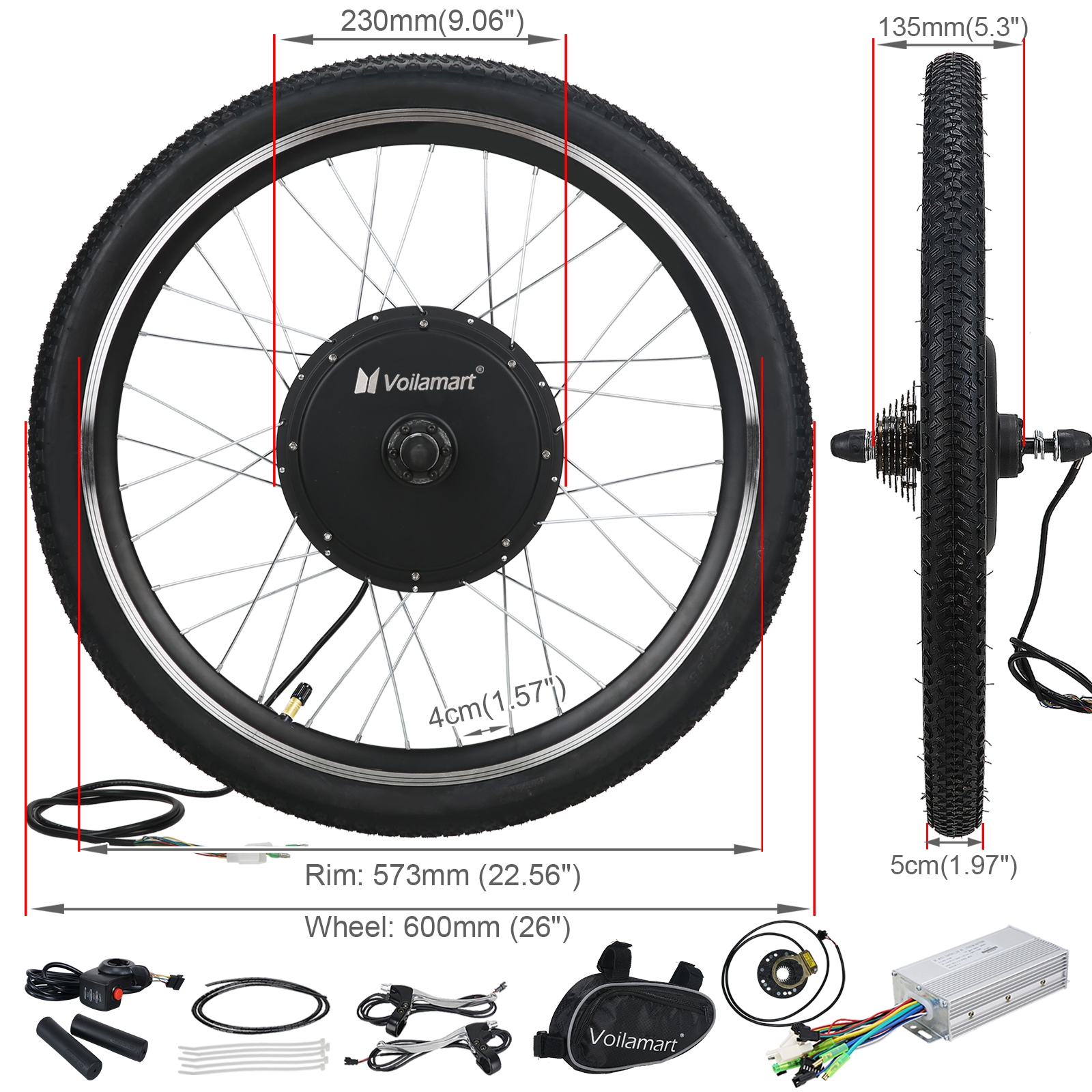 36V 500W Rear Ebike Wheel Thumb